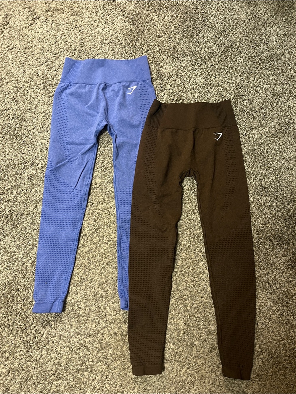 Gymshark Seamless Leggings Pair - Blue and Brown